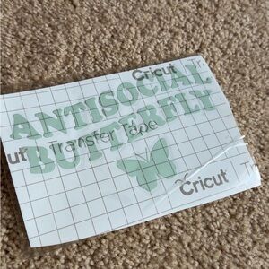Cricut Green Antisocial Butterfly Transfer